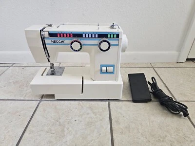 NECCHI model 3537 w/foot pedal SEWING MACHINE  Good cond Plastic still on handle - Image 1 of 4