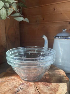 Lot de 2 bols à façettes " Duralex " transparents, vintage, made in France. - Imagen 1 de 8
