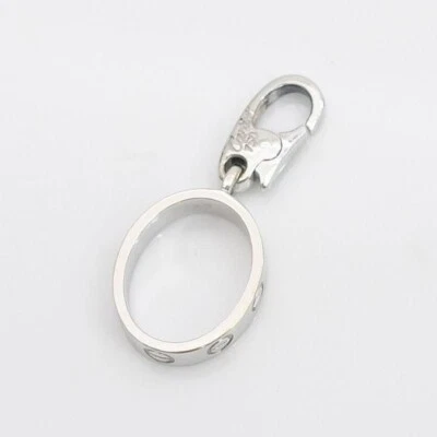 Cartier Mini Baby Love Charm K18WG Ciondolo in Metallo Top Anello Argento Acc... - Immagine 1 di 4