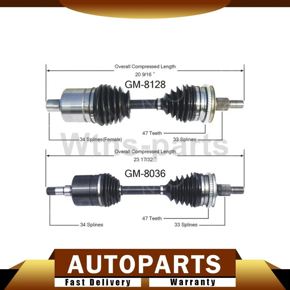 2 JUNTAS CV DELANTERAS TRAKMOTIVE EJES EJE EJES PARA CHEVROLET LUMINA 1997-2001 Foto 1 de 4