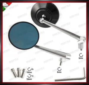 SPECCHIETTI MOTO SCOOTER CUSTOM PER MANUBRIO M8 M10 REGOLABILI CROMATO DX + SX - Imagen 1 de 3