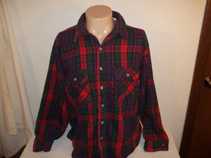 Vtg FIVE BROTHER PLAID 2 POCKET FLANNEL SHIRT Size XL - Picture 1 of 8