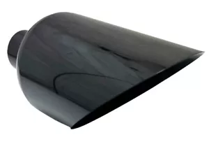 Exhaust Tip 6.00 X 12.00 Long 2.50 Inlet Slant WCHRSS60012-250-BC-S Black Chr - Picture 1 of 8