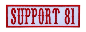 Red White 81 Outlaw MC support Biker Patch (iron on Sew on 4.0 Inch) - Picture 1 of 1