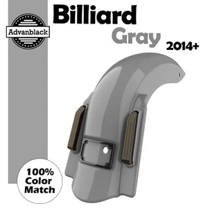 Guardabarros trasero extendido gris billar sin recortes Dominator para Harley 14+ - Imagen 1 de 19