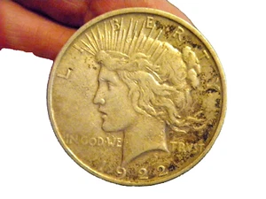 1922-D Peace Silver Dollar 90% Silver Not Cleaned Rate Fine To X-Fine? Z5 - Picture 1 of 2
