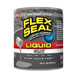 Flex Seal Family of Products Flex Seal Gray Liquid Rubber Sealant Coating 32 oz - Picture 1 of 1