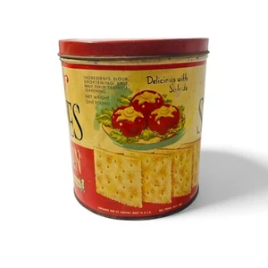FFV Saltines Dose - Vintage Extra Thin Crackers Can - Virginia Werbung - Bild 1 von 8
