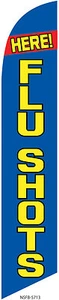 Flu Shots Here Pharmacy 12ft Feather Banner Swooper Flag -FLAG ONLY - Picture 1 of 1