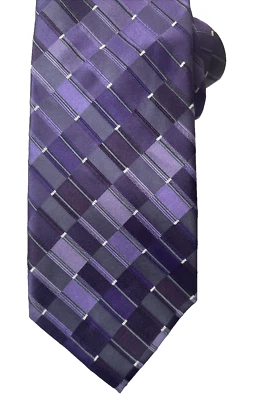 Corbata para hombre Kenneth Cole Reaction 100 % seda, tonos de jacquard púrpura 58x3,25 Foto 1 de 4