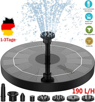 Solar Teichpumpe 1,5W Gartenbrunnen Solarpumpe Brunnenpumpe Miniteich Brunnen - Bild 1 von 4