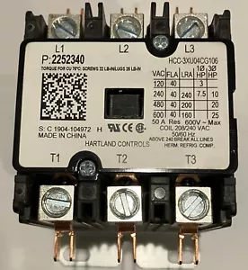 Hartland Controls HCC-3XU04CG106 Defined Purpose Contactor 3-Pole 208/240VAC NEW - Picture 1 of 14