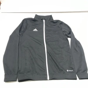 Adidas Aeroready Training Soccer Jacket Youth Boys Size 13Y Full Zip Black Track - Picture 1 of 4