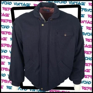GANT Melton Flyer Wool Bomber JACKET Navy Size Large 397 G - Picture 1 of 5