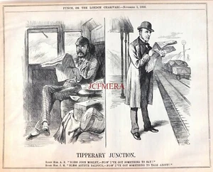 "TIPPERARY JUNCTION", antiker 1890 John Tenniel PUNCH Cartoon Druck : 659-22 - Bild 1 von 1