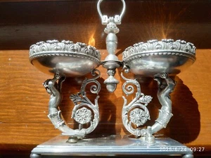 WICHTIGE SALZKANNE SKULPTUR 800 SILBER DOPPELKÖRPER NEORENAISSANCE STIL - Bild 1 von 11