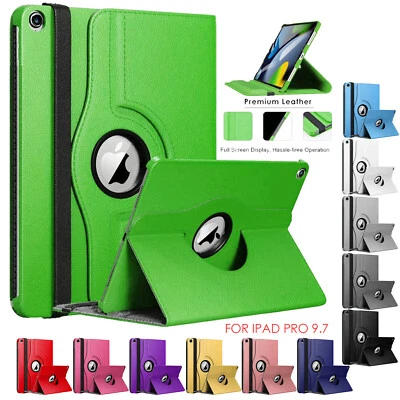 Case For iPad Pro 1st 2nd Generation 9.7 Leather 360 Rotating Stand Cover - Image 1 of 4
