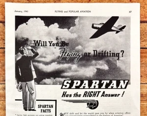 Spartan School of Aeronautics Tulsa OK Vintage Print Ad 1941 - Picture 1 of 7