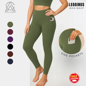 Womens Activewear Leggings High Waist Gym Yoga Workout Leggings With Pockets - Picture 1 of 50