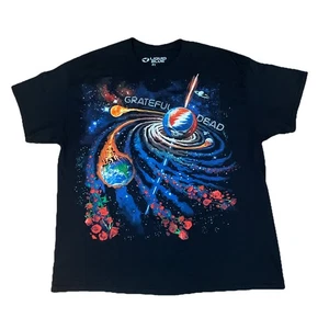 Camiseta Liquid Blue Grateful Dead para hombre XL negra AOP Space Galaxy reimpresión vintage - Imagen 1 de 4