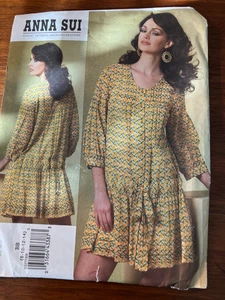 Vogue Uncut Pattern 1177 Anna Sui Drop Waist Dress Tucks Sz 8-14 25% OFF - Picture 1 of 4
