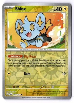 Shinx Reverse Holo Common SV02: Paldea Evolved 068/193 NM - Image 1 of 2
