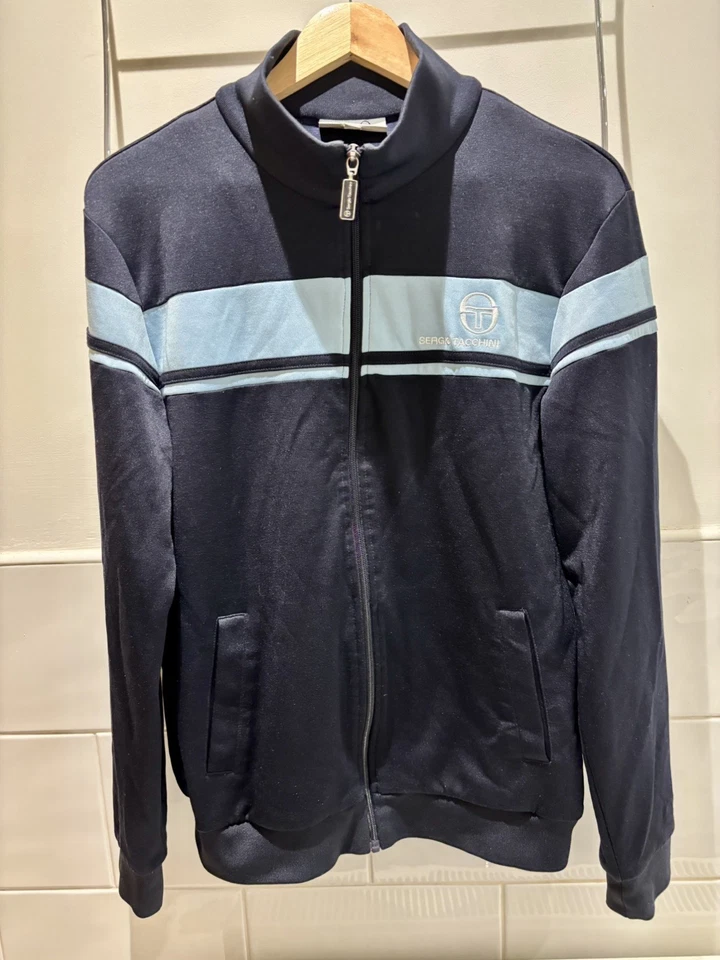 Sergio Tacchini Masters Track Top Navy/Sky Blue Size Medium - Image 1 of 4