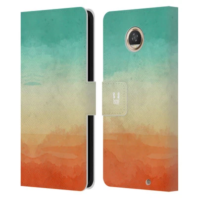 HEAD CASE DESIGNS WATERCOLOURED OMBRE LEATHER BOOK CASE FOR MOTOROLA PHONES - Image 1 of 4
