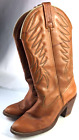 Acme Womens Vintage Brown Leather Western Stacked Heel cowboy boots Size 7.5 M