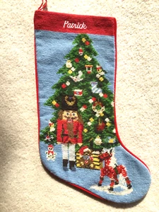 "PATRICK" Imperial Elegance Nussknacker Wolle 18" Nadelspitze Weihnachtsstrumpf - Bild 1 von 4