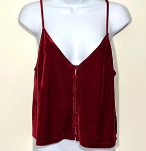 Red Velvet Y2K Forever 21 Tank Top Size S Babydoll Crop Boho Whimsigoth Sexy - Picture 1 of 9