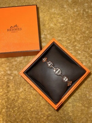 PULSERA HERMES CHAINE D'ANCRE ENCHAINEE, MODELO MEDIANO, TALLA ST NUEVA Foto 1 de 3