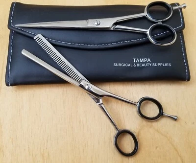 7" JUEGO TIJERAS DE CORTE DE PELO PROFESIONAL SALÓN TIJERAS DILUYENTE ACERO INOXIDABLE  Foto 1 de 3