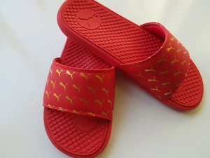 Puma Cool Cat Bold 2 Women's Slide Sandal High Risk Red & Gold New - Picture 1 of 5
