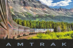 Postcard Amtrak Passenger Train Traveling Through Rocky Mountains MINT Unused - Picture 1 of 1