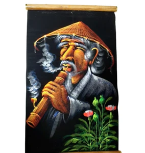 Quadro illuminato LED uomo popolare mostrato fumo chillum DIPINTO A MANO - Foto 1 di 3