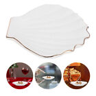 White Ceramic Shell Jewelry Dish Plate Ring Holder Organizer for Vanity Decor