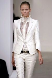 Balenciaga by Nicolas Ghesquière Ivory White Tailored Baroque Jacket Fr 36 NWT