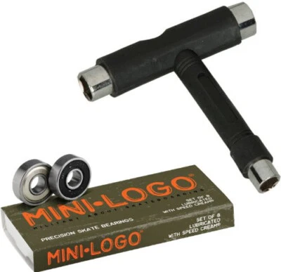 POWELL PERALTA POWELL Skateboard Bearings MINI LOGO with T-TOOL Skate Tool