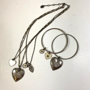 Juicy Couture Multi-Strand Silver-tone Layered Heart Flower Puppy Charm Set - Picture 1 of 18
