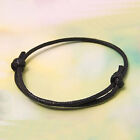 4 bracelets à cordon 40 à 70 mm noir minuit cordon de cire coréenne - N072