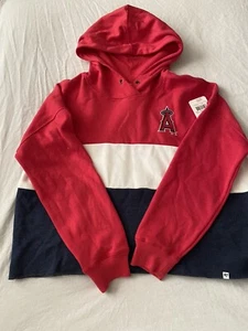 47 brand Womens LA Angels Premier LC Lizzy cut off hoodie racer red size XL $80 - Picture 1 of 6