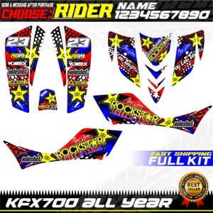 kawasaki kfx 700 kfx700 graphics decals stickers kit atv wrap quad Custom - Bild 1 von 2