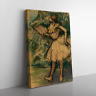 Ballett Ballerina Tänzerin mit Fan von Degas Leinwand Wandkunst gerahmter Druck Bild