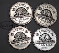 Canada 2000, 2001, 2001P, 2002P 5 Cents Elizabeth II Canadian Nickels Lot #W64