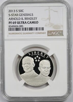 2013-S 5-Star Generals 50C NGC PF 69 UCAM Modern Commemorative Half Dollar  - Image 1 of 4