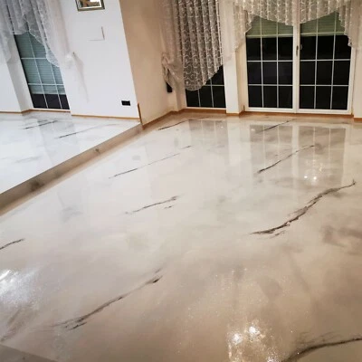 HOME PROFIS HPBI-500 - Set Hell (10m²) Epoxidharz Bodenbeschichtung Garage Bad Marmorboden