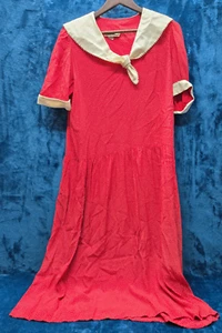 VTG ~ 1980s J. H. Paul Red & White Polka Dot Blouson Dress Size 8 Pockets ILGWU - Picture 1 of 12