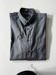 Paul & Shark cotton Shirt gray polka dot pattern LS Size 46 XXL - Picture 1 of 3