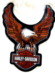 Harley-Davidson Embossed Tin Sign 15.5" W x 20" H Classic Eagle and Bar & Shield - Picture 1 of 5